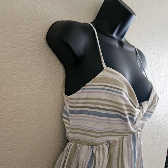 TopShop Striped Linen Blend Romper - Picture 4 of 9